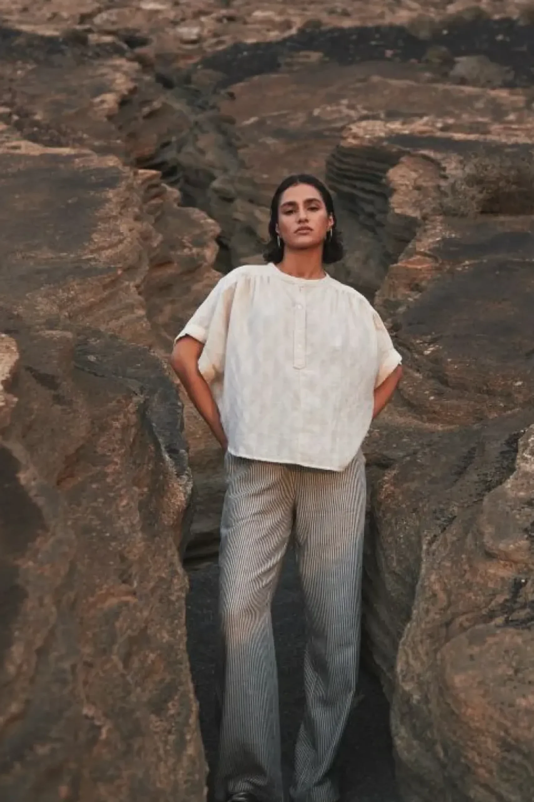 Blouses*By bar axel geo blouse | chalk