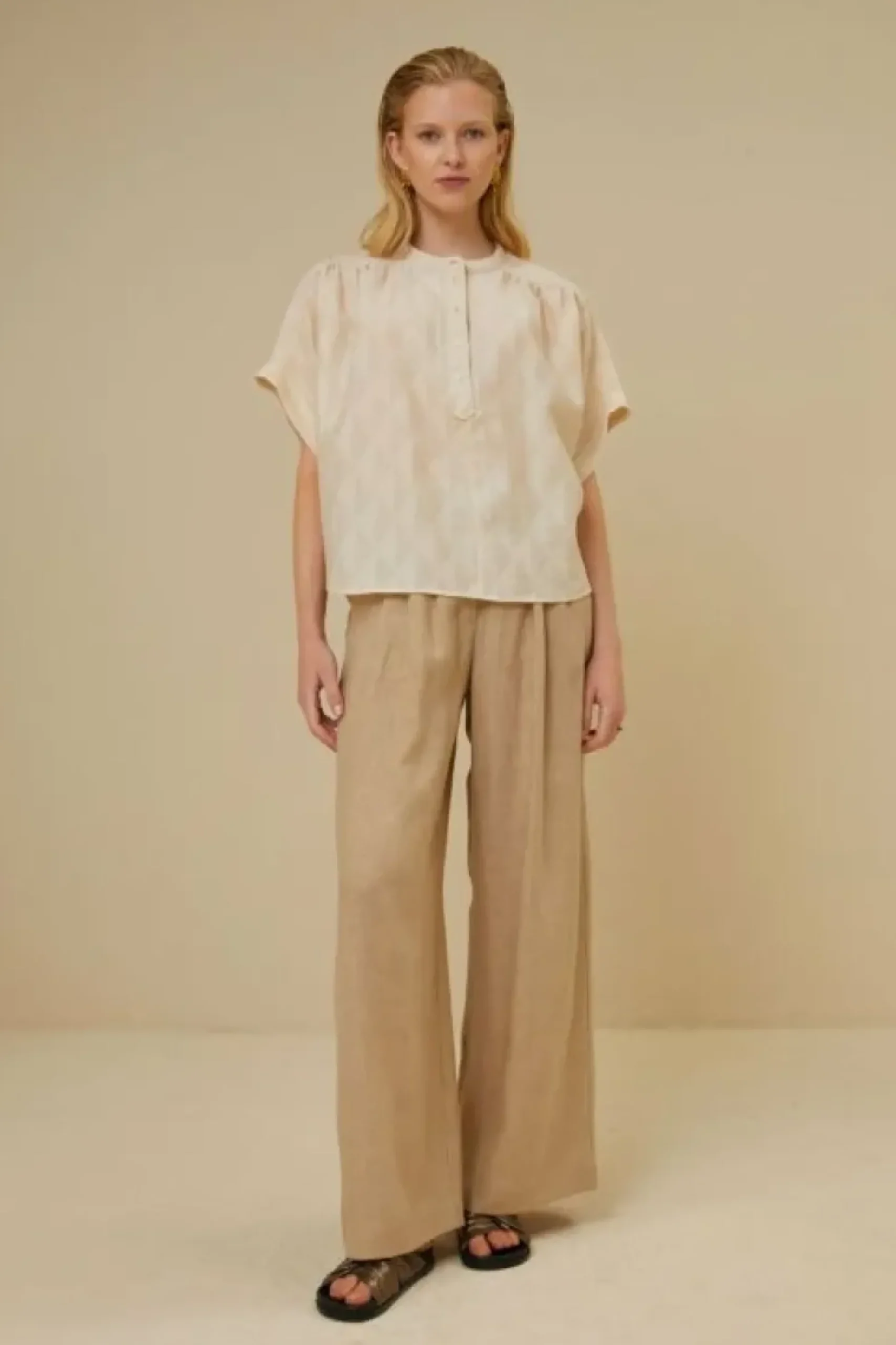 Blouses*By bar axel geo blouse | chalk