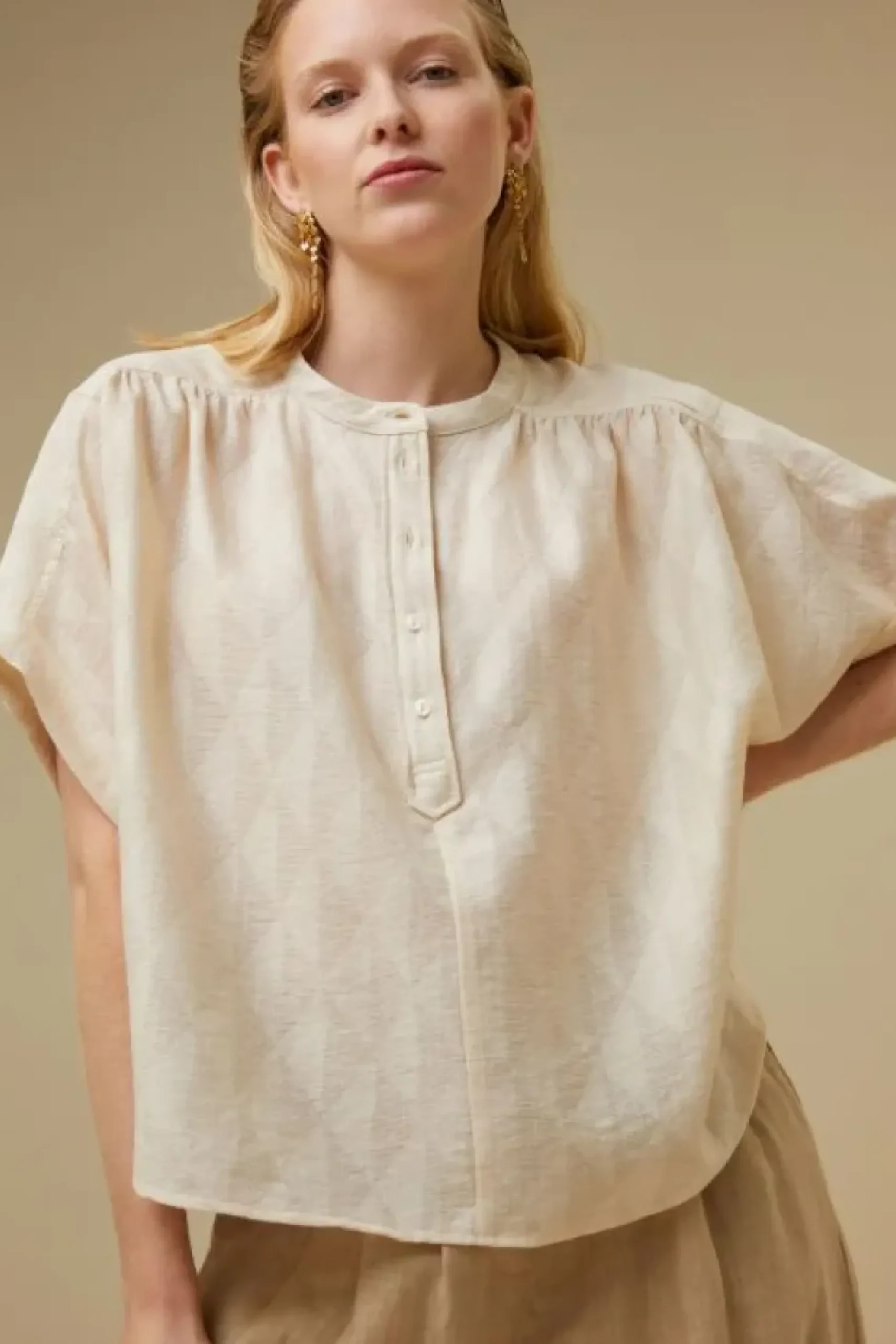 Blouses*By bar axel geo blouse | chalk