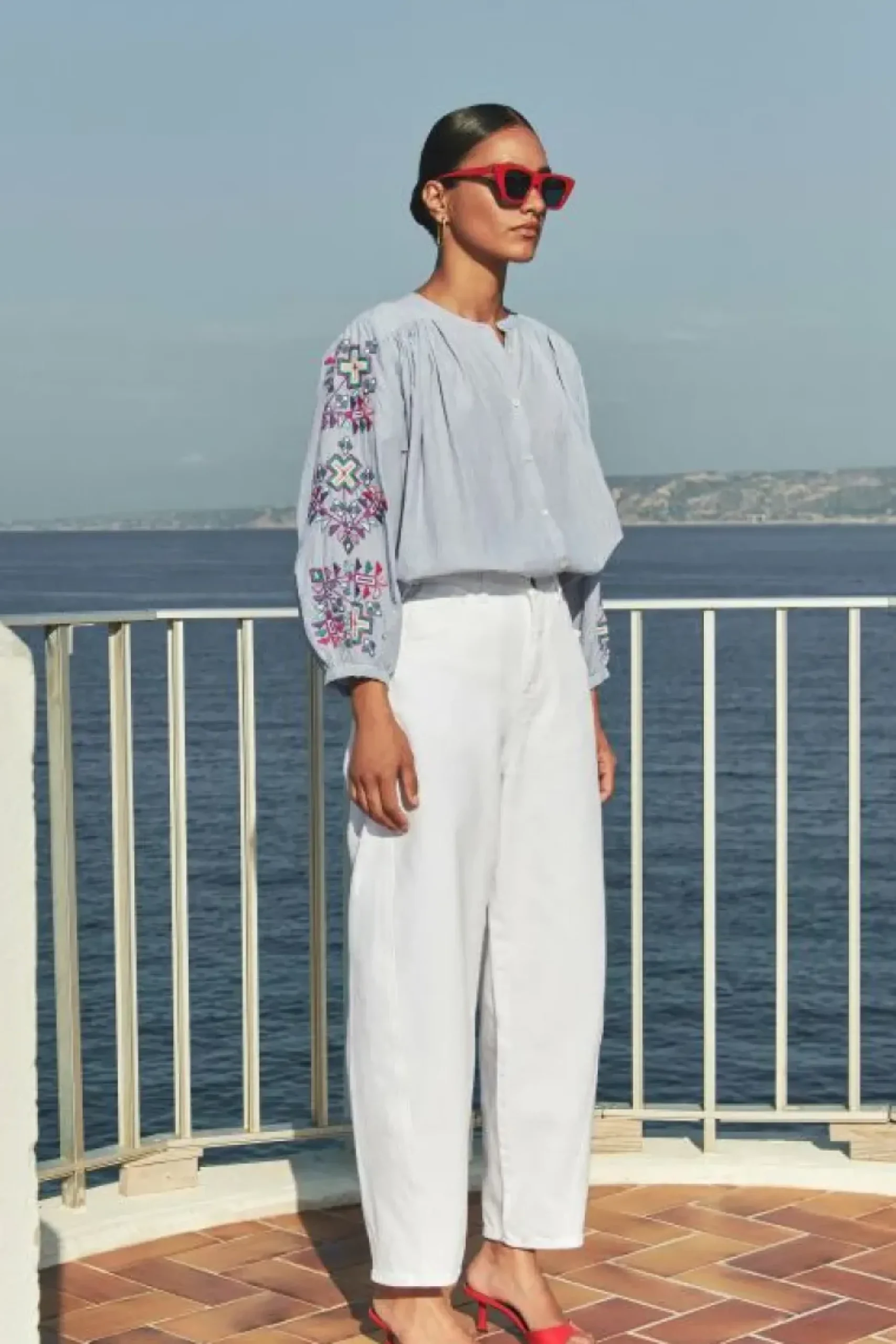 Blouses*By bar becky pinstripe blouse | indi grey