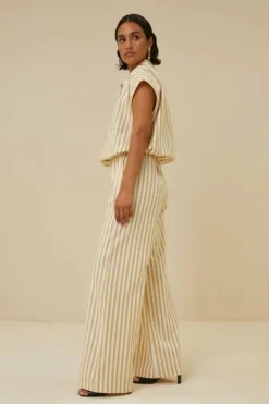 Blouses*By bar bieke linen stripe blouse | ochre