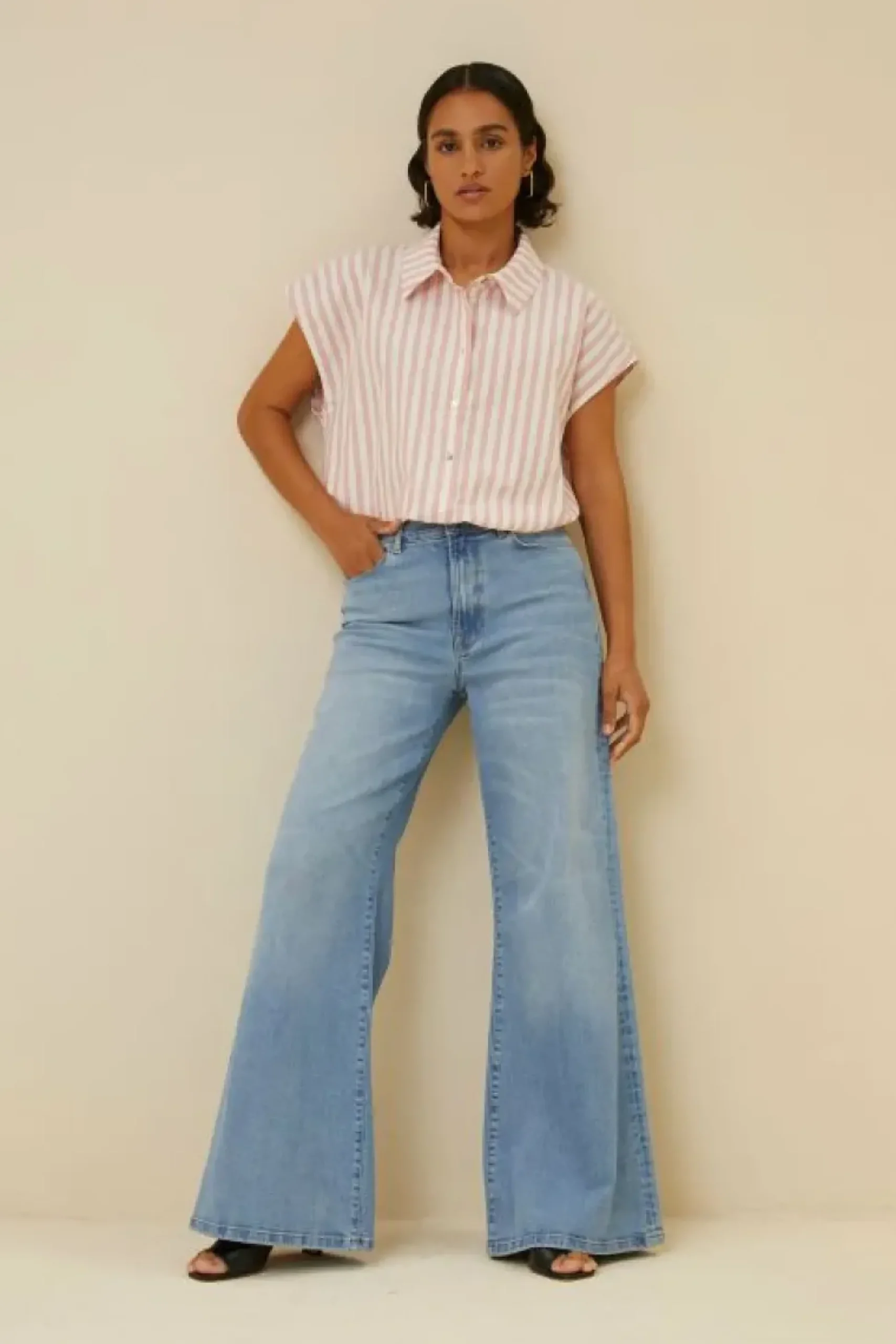 Blouses*By bar bieke linen stripe blouse | bubblegum