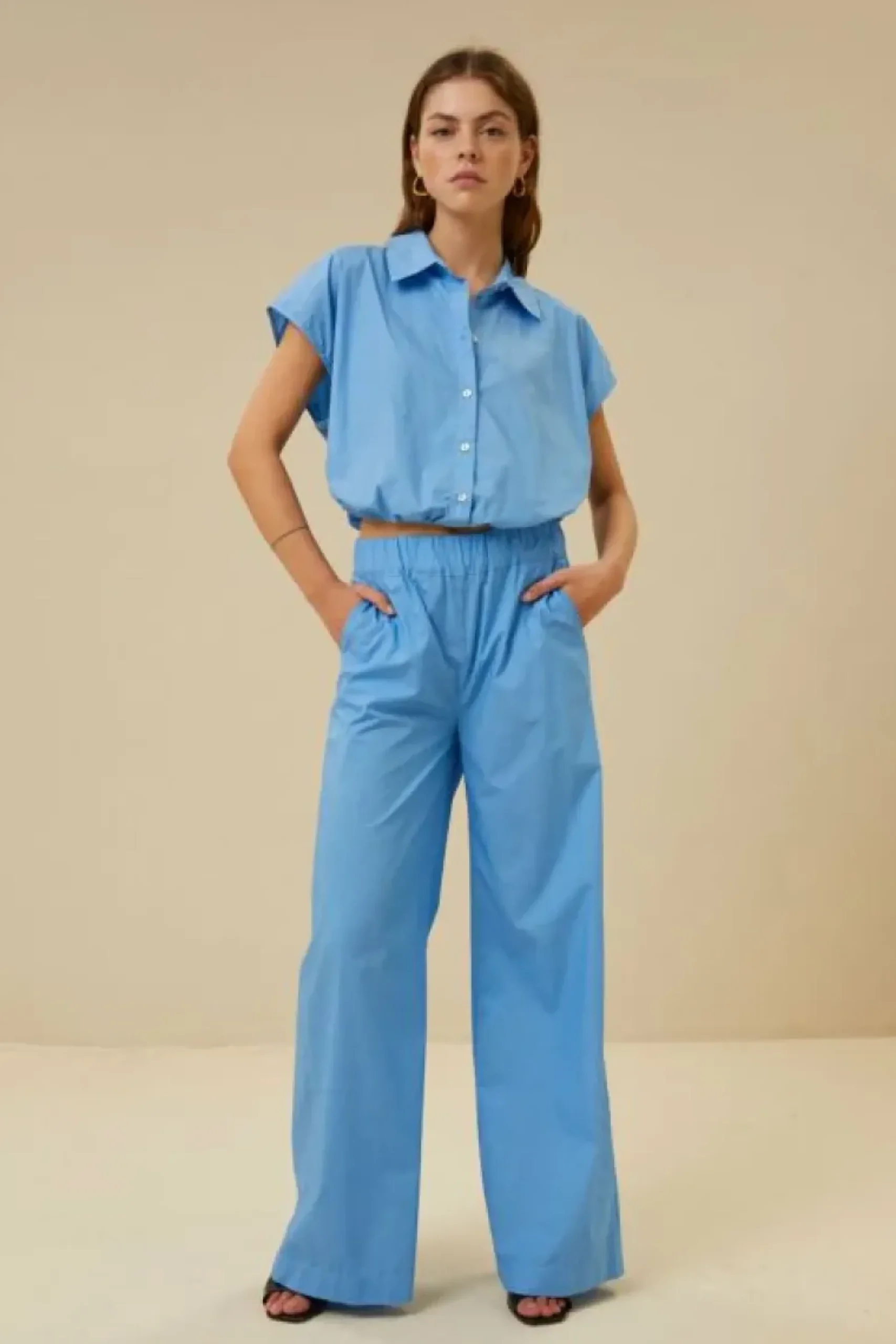 Blouses*By bar bieke poplin blouse | aquarius