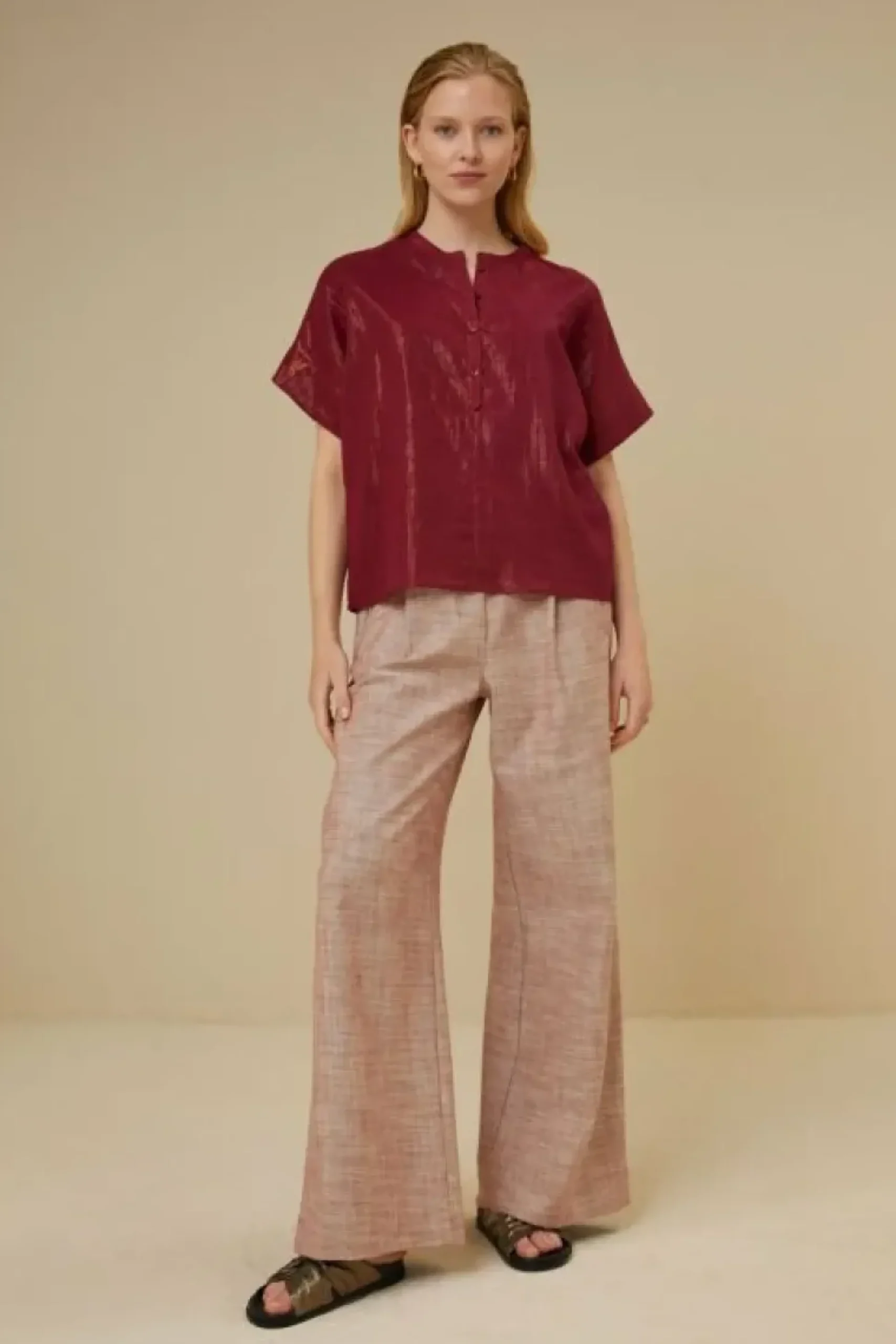Blouses*By bar bo metallic blouse | grenache