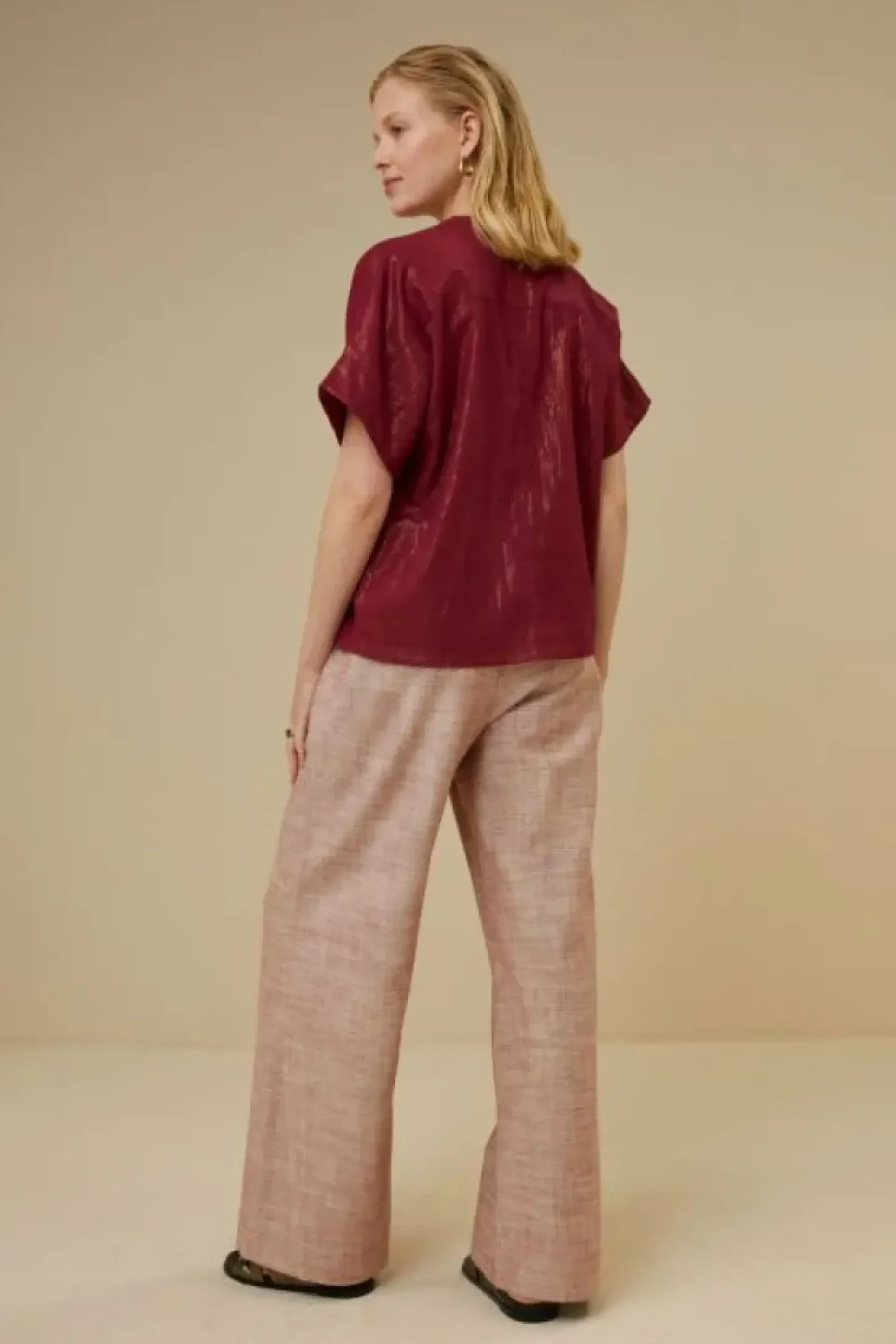 Blouses*By bar bo metallic blouse | grenache