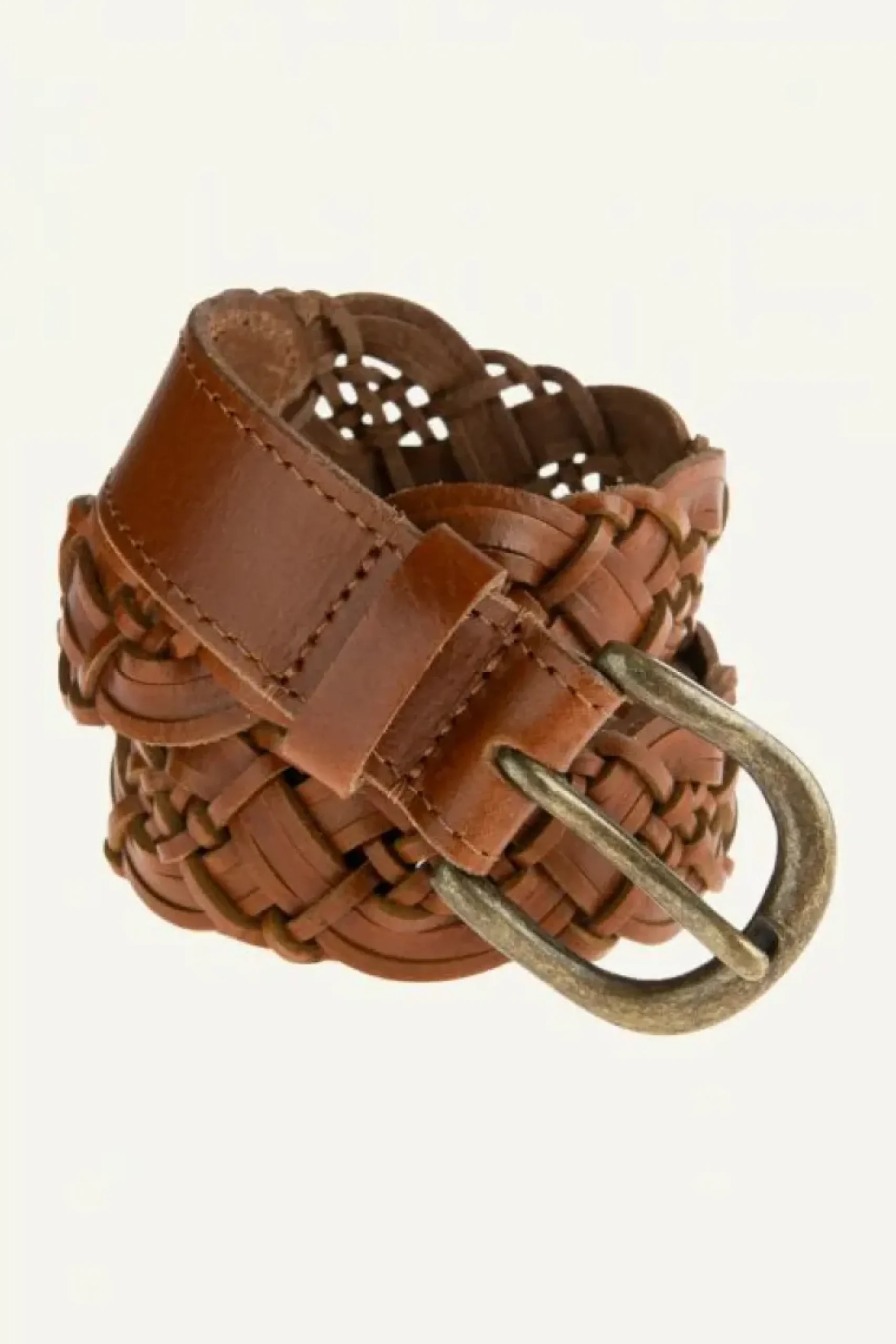 Riemen*By bar braided leather belt | cognac