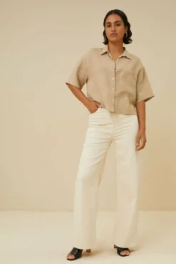 Blouses*By bar cris linen blouse | latte
