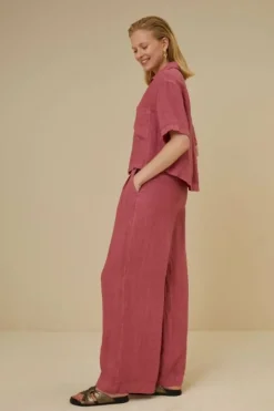 Blouses*By bar cris linen blouse | raspberry