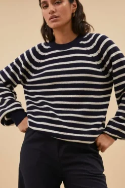 Truien*By bar duccio stripe pullover | midnight