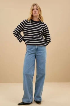 Truien*By bar duccio stripe pullover | midnight