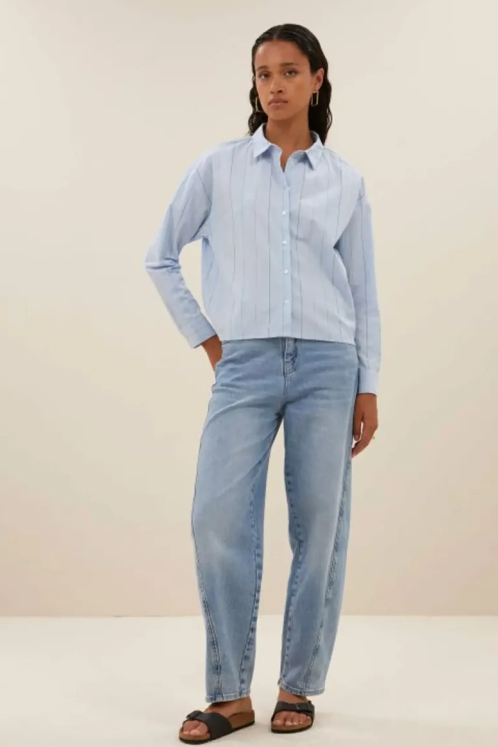 Blouses*By bar elvie stripe chambray blouse | light blue stripe