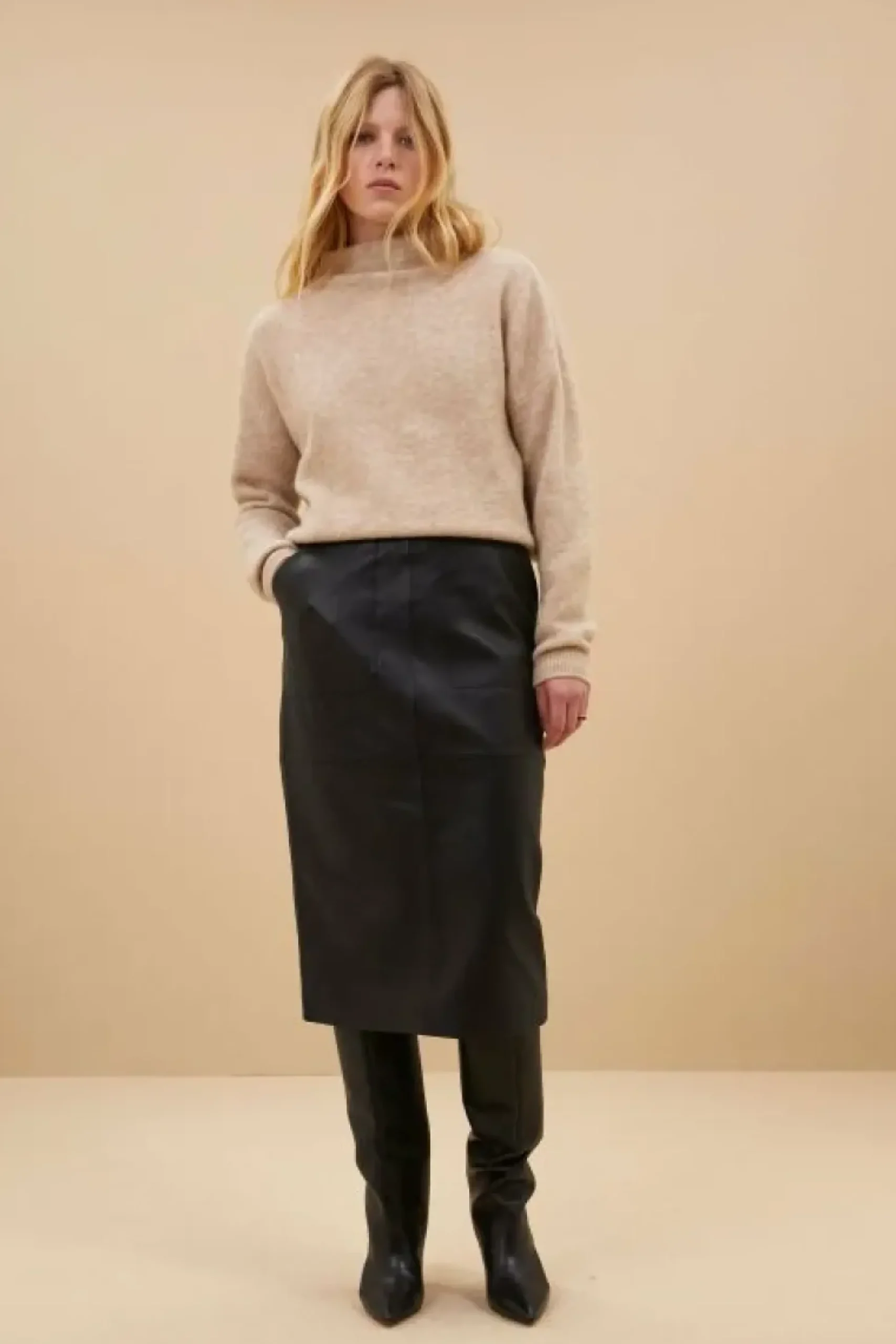 Rokken*By bar frenkie leather skirt | black