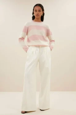 Truien*By bar gwen big stripe pullover | pink big stripe