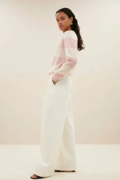 Truien*By bar gwen big stripe pullover | pink big stripe