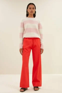 Truien*By bar gwen big stripe pullover | pink big stripe