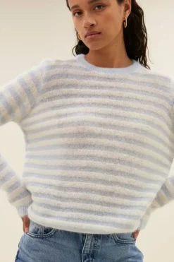Truien*By bar gwen thin stripe pullover | blue thin stripe