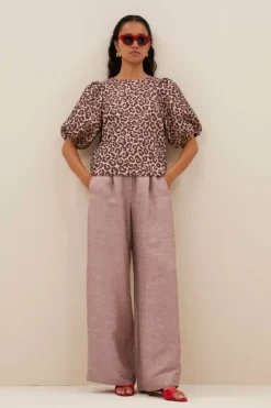 Blouses*By bar jet blouse | pink cheetah print