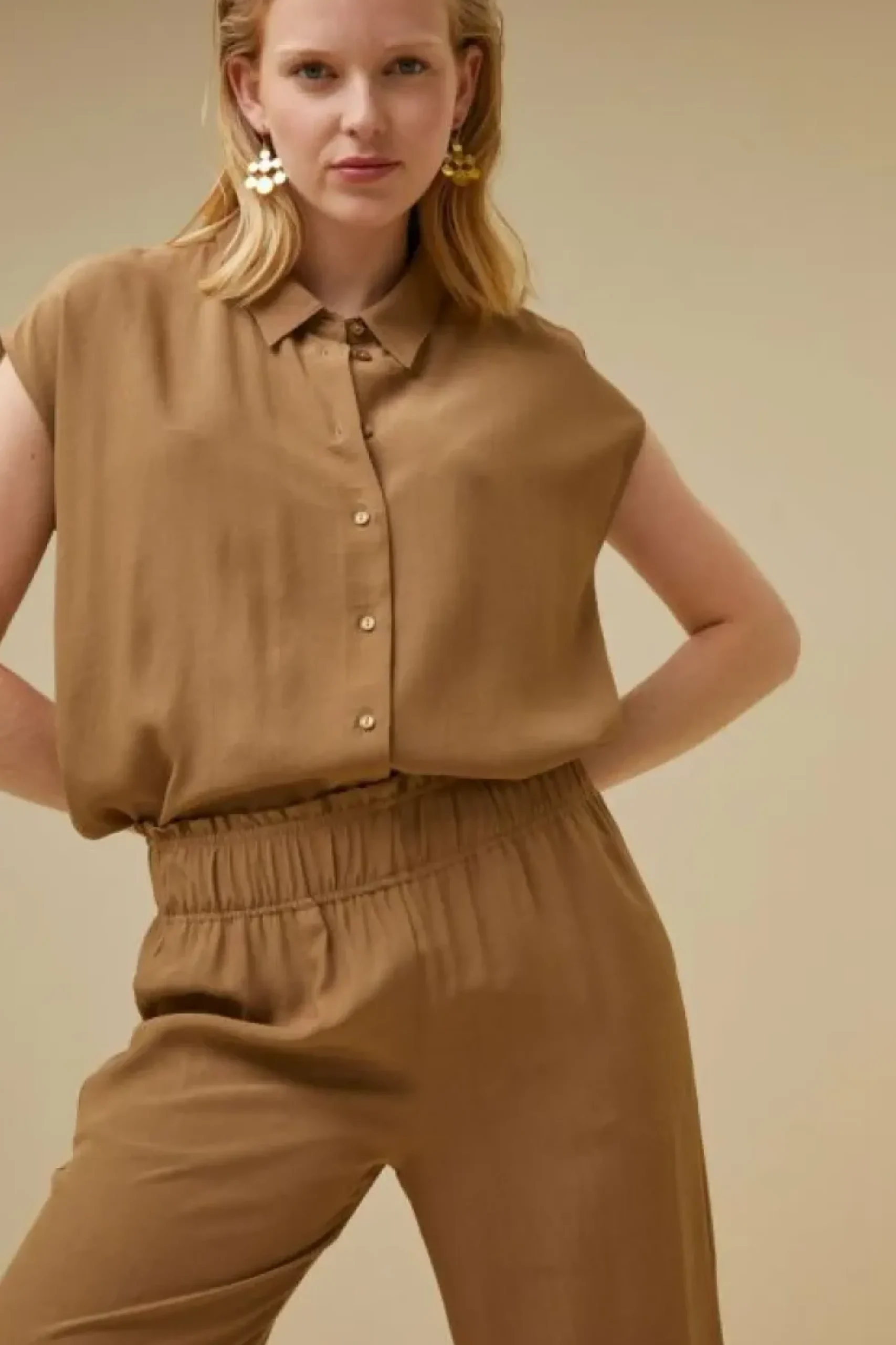 Blouses*By bar kiek viscose top | khaki