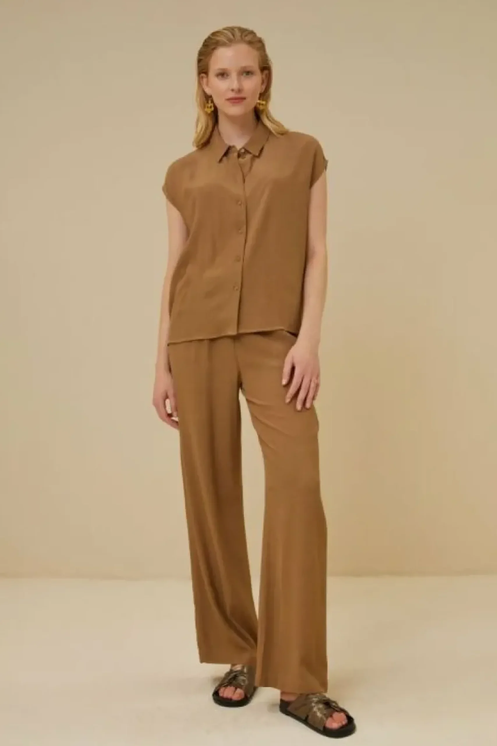 Blouses*By bar kiek viscose top | khaki
