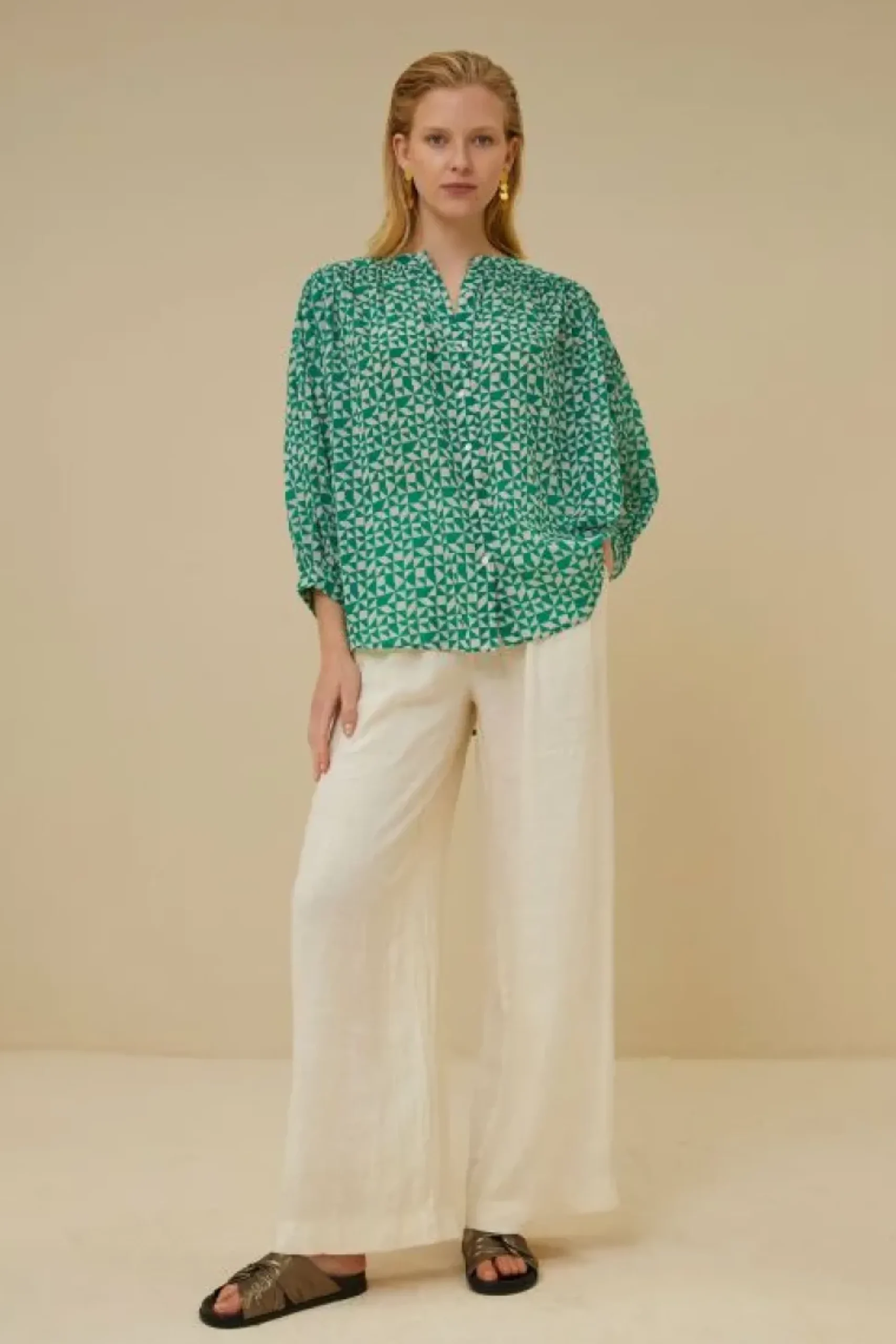 Blouses*By bar lucy graphic blouse | graphic green