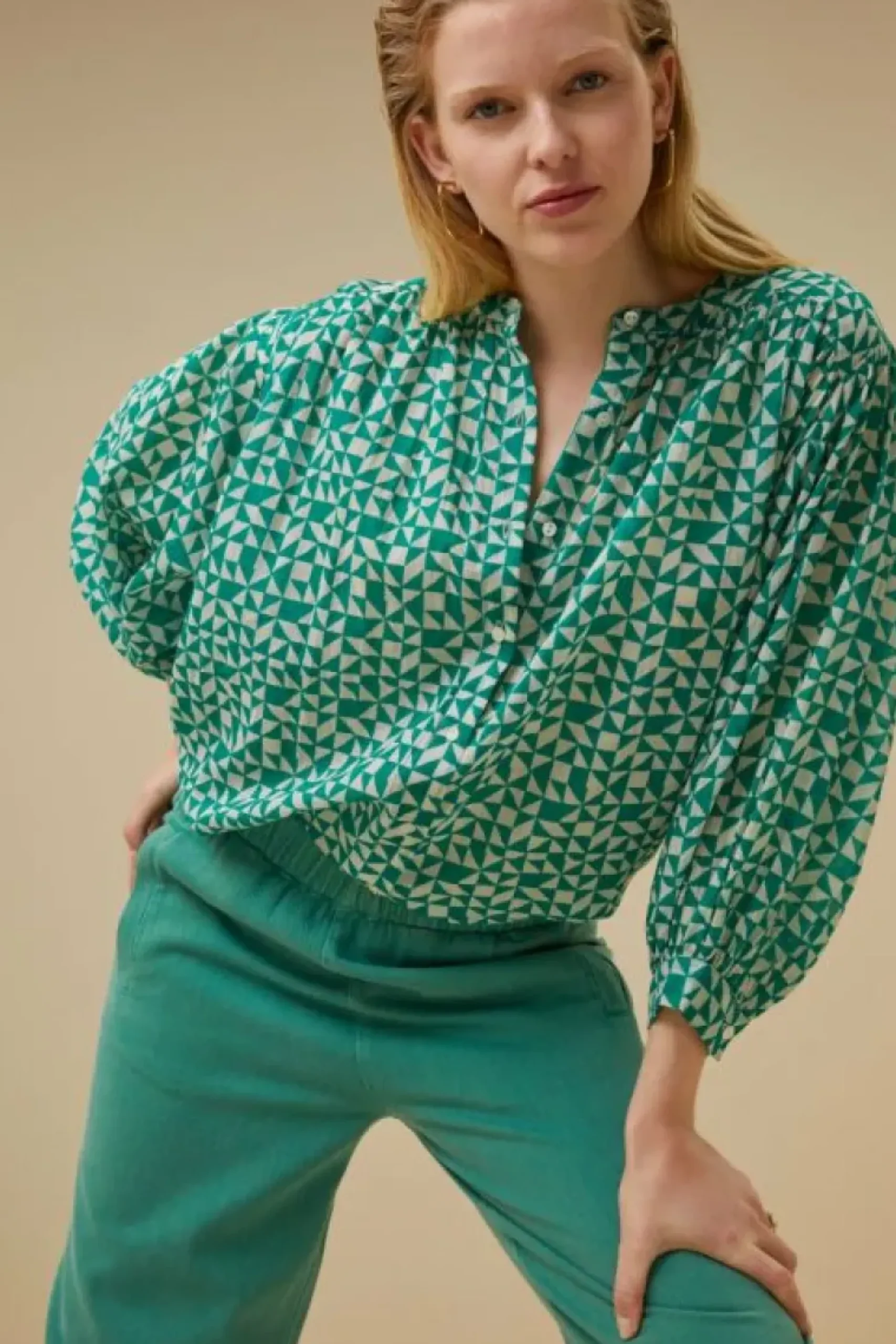 Blouses*By bar lucy graphic blouse | graphic green