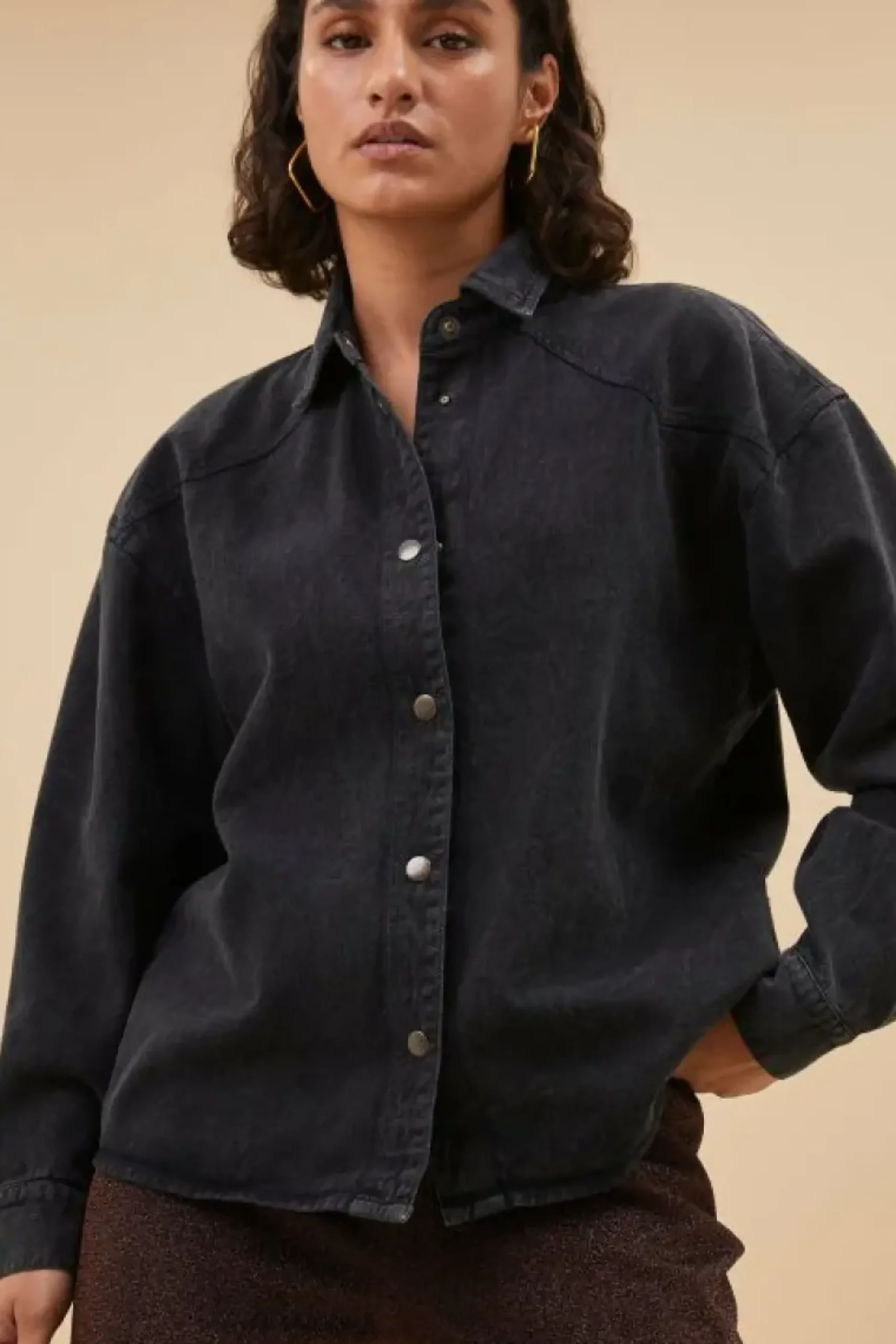 Blouses*By bar mae twill blouse | jet black