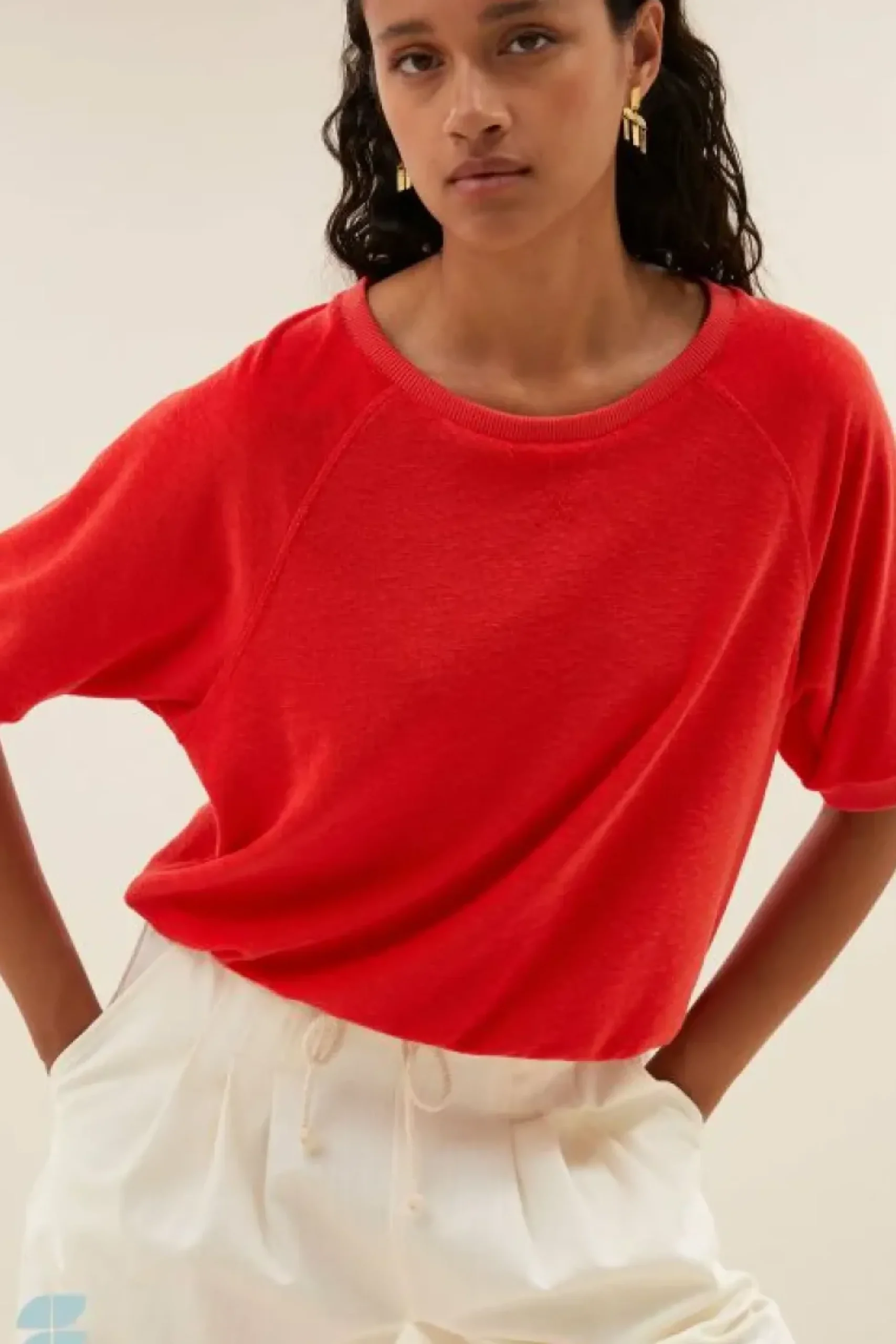Tops & Shirts*By bar neva slub top | poppy red