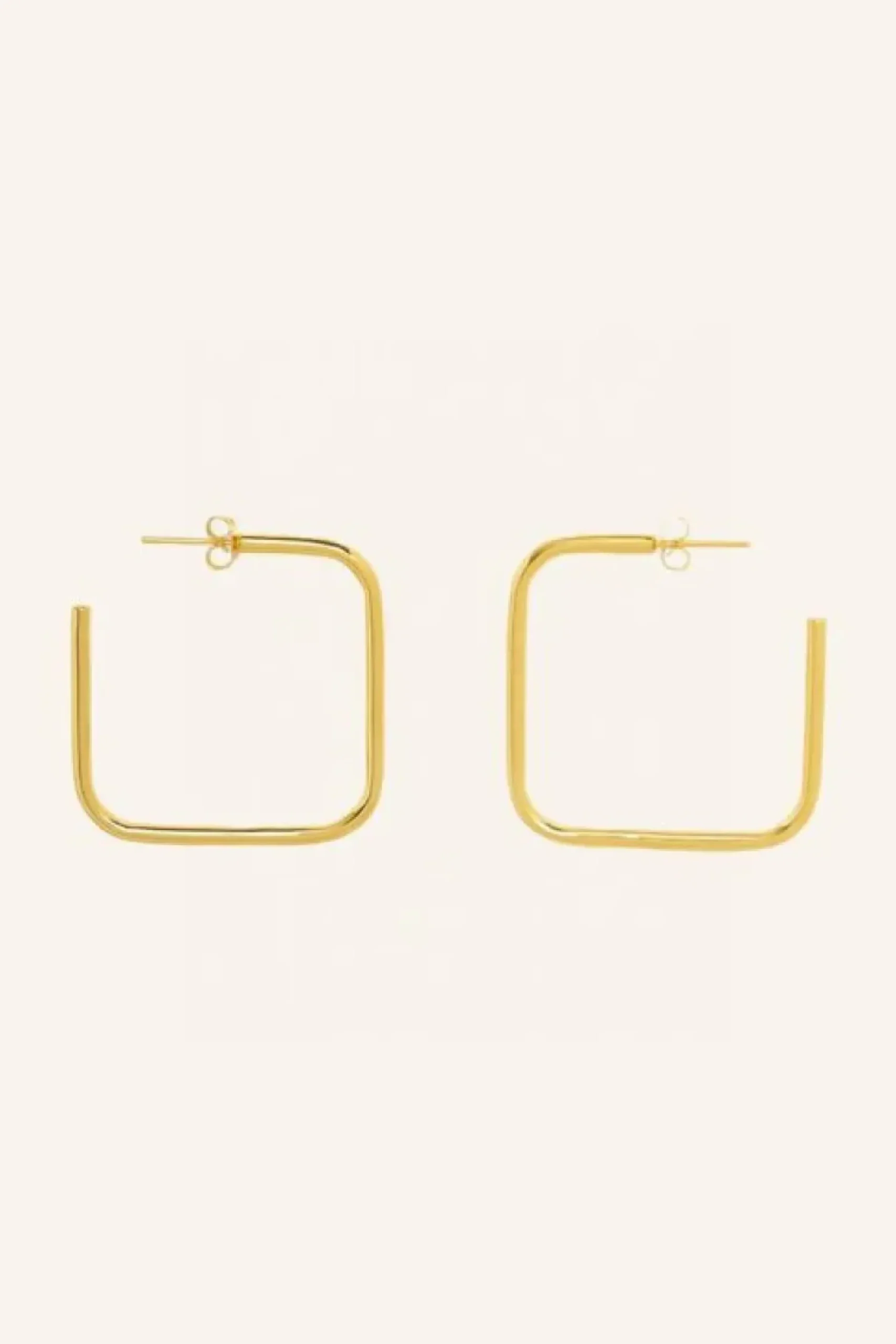 Oorbellen|Sieraden*By bar pd squared earring M | gold