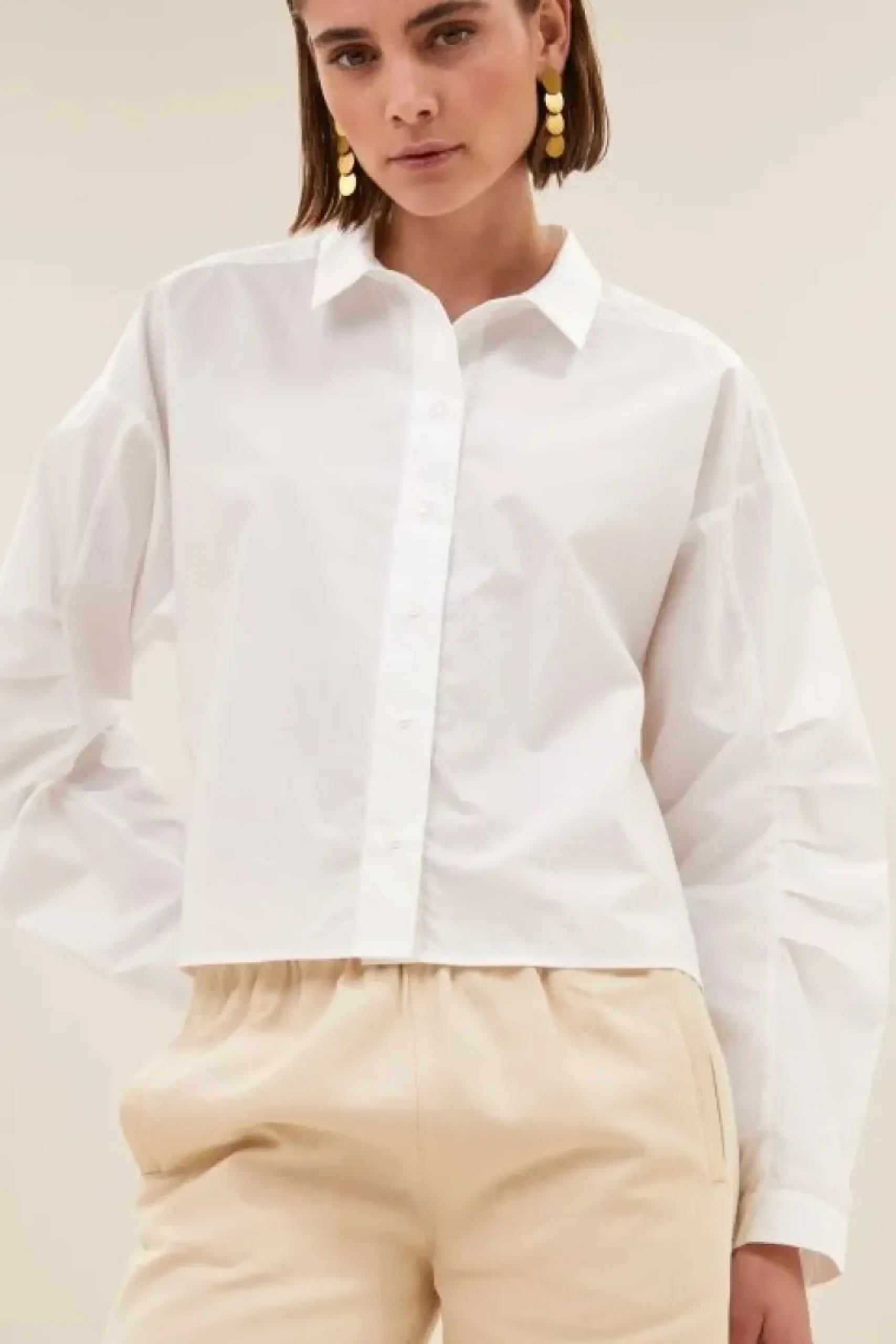 Blouses*By bar penny poplin blouse | white