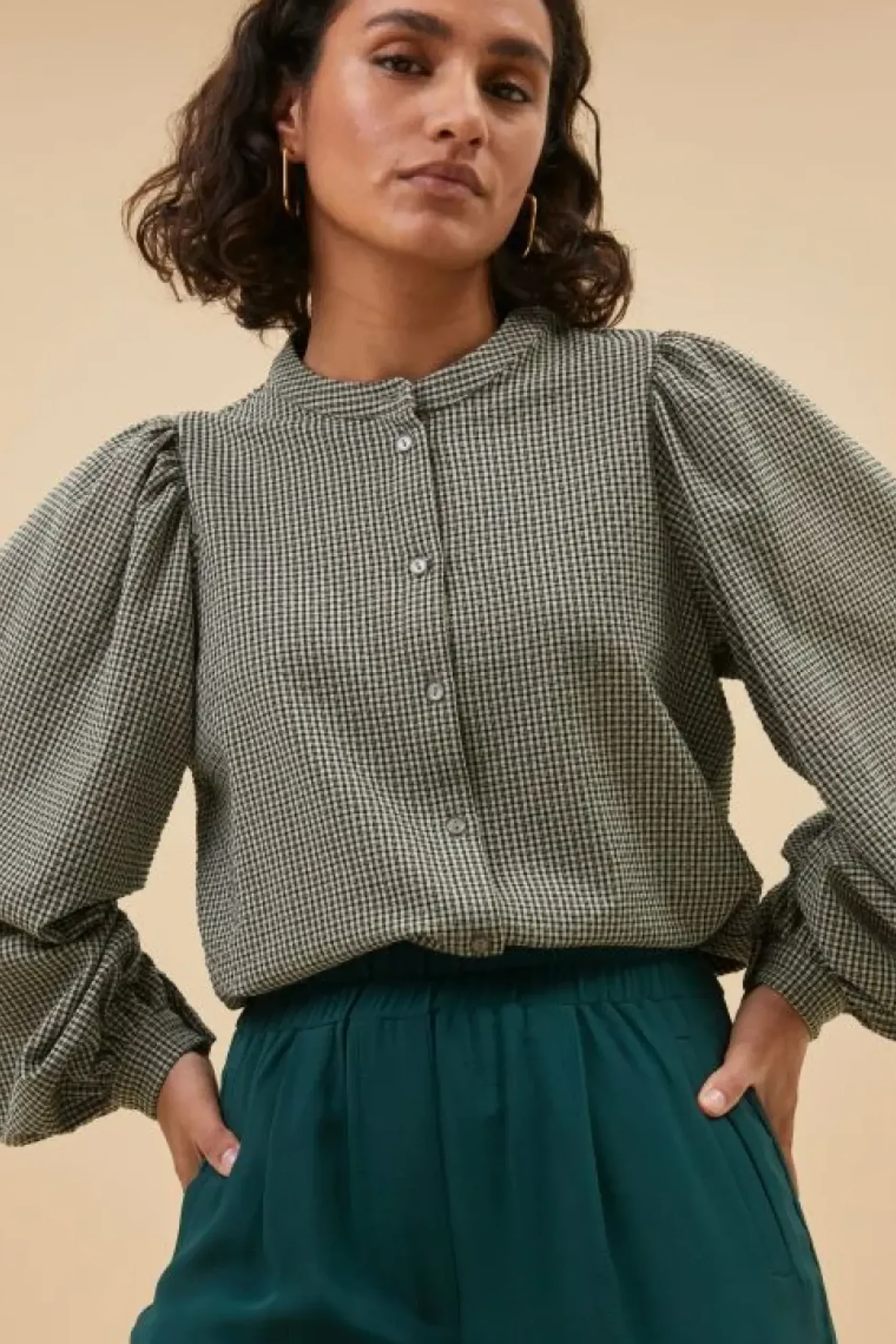 Blouses*By bar rikki small check blouse | small check