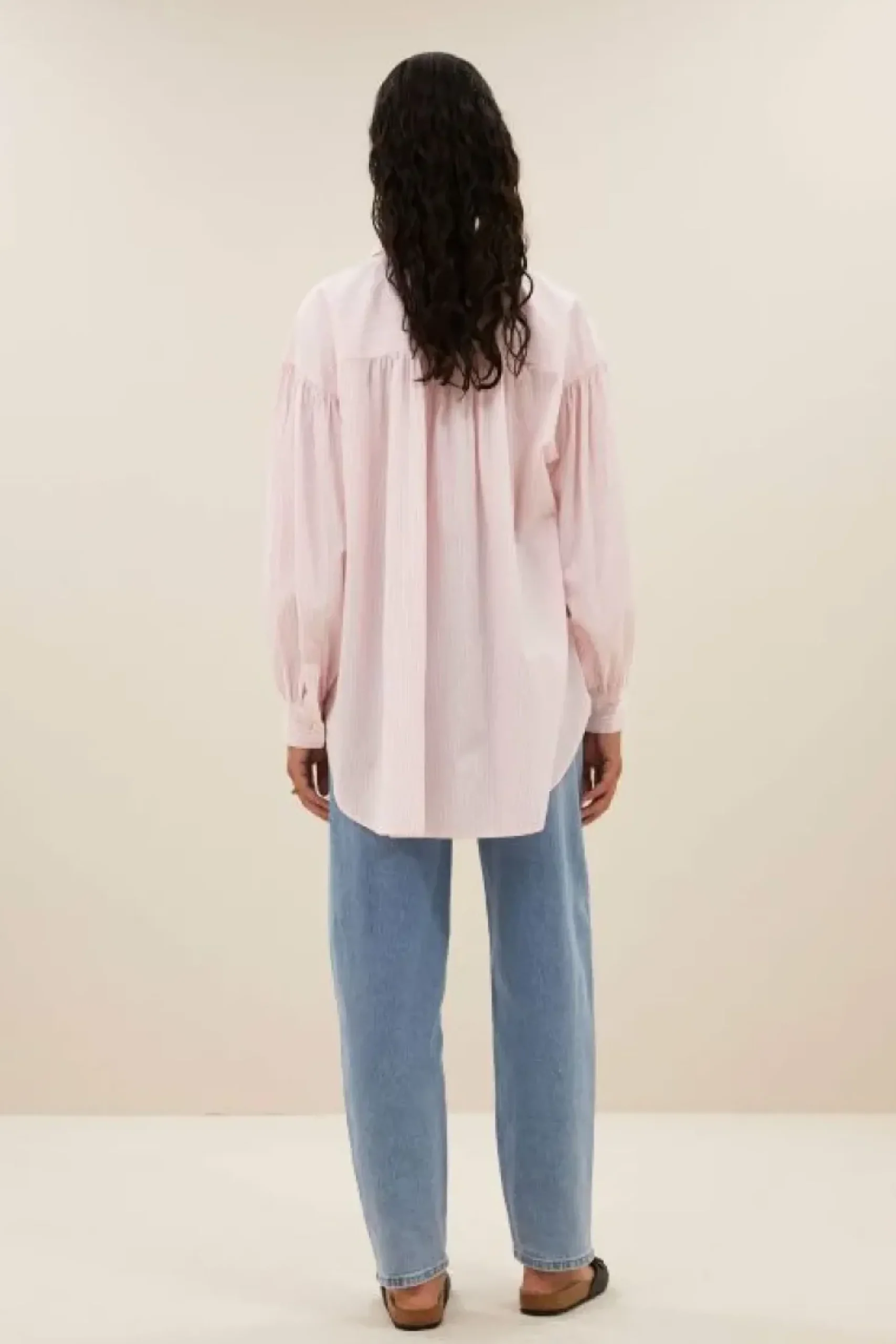 Blouses*By bar sarah pink pinstripe blouse | pink pin stripe