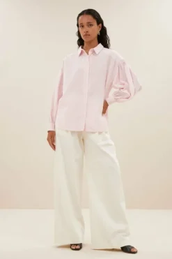 Blouses*By bar sarah pink pinstripe blouse | pink pin stripe