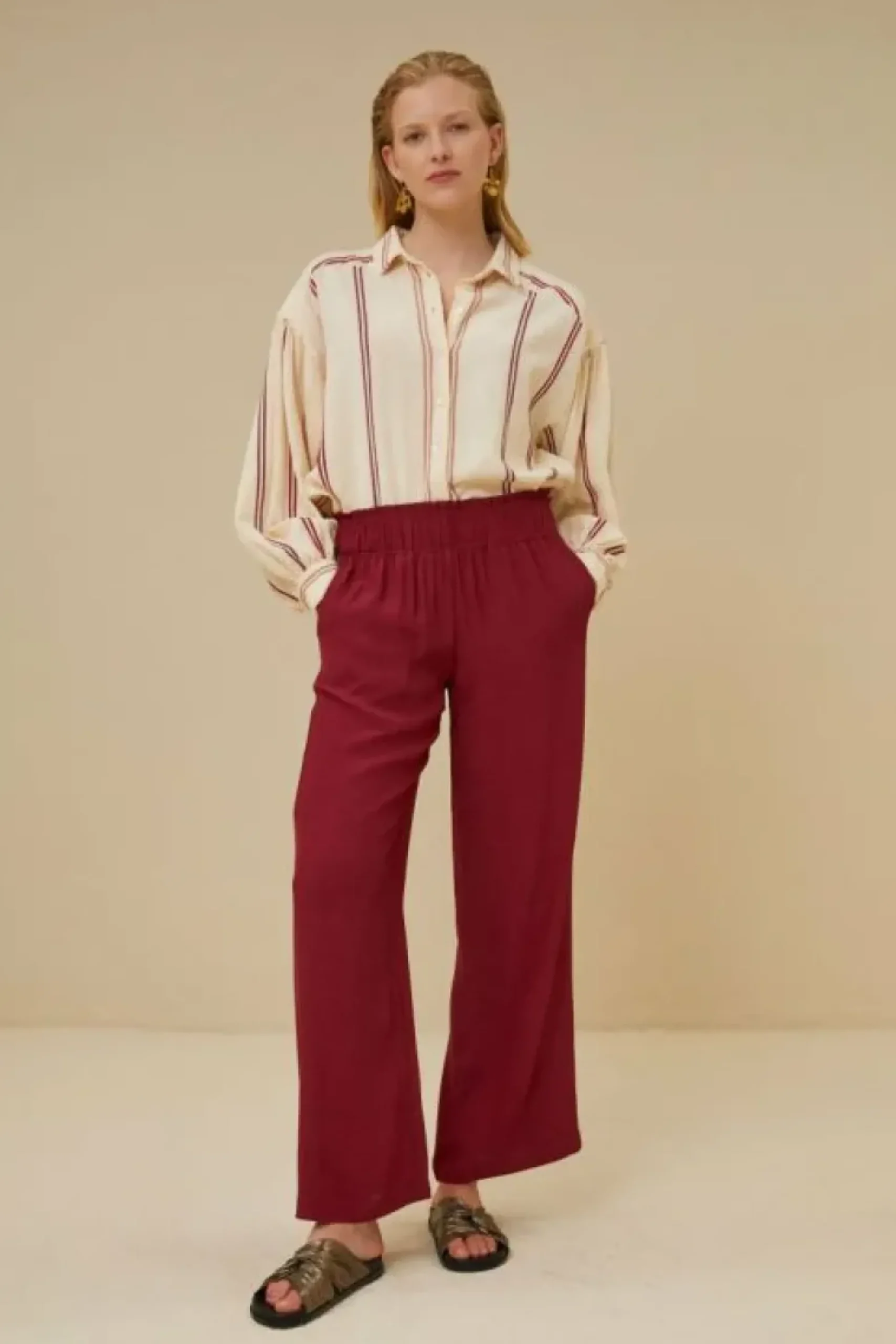 Blouses*By bar sarah short athia blouse | grenache