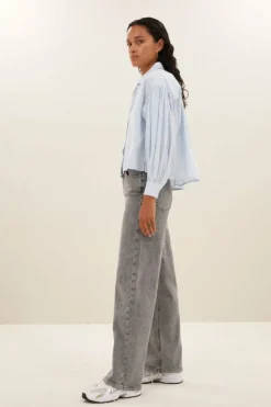 Blouses*By bar sarah short chambray blouse | light blue