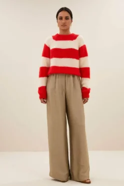 Truien*By bar sian stripe pullover | lipstick red stripe