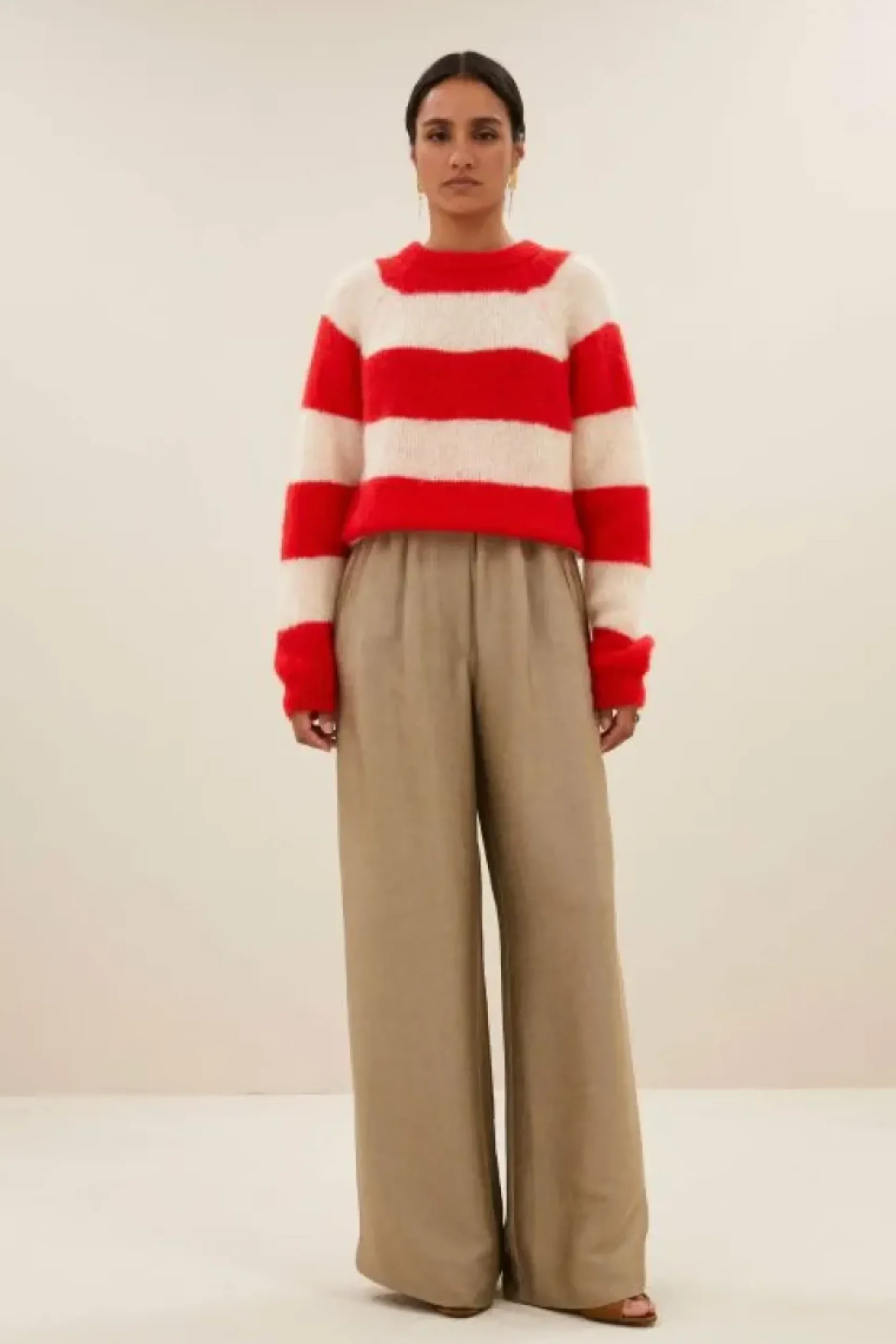 Truien*By bar sian stripe pullover | lipstick red stripe