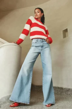 Truien*By bar sian stripe pullover | lipstick red stripe