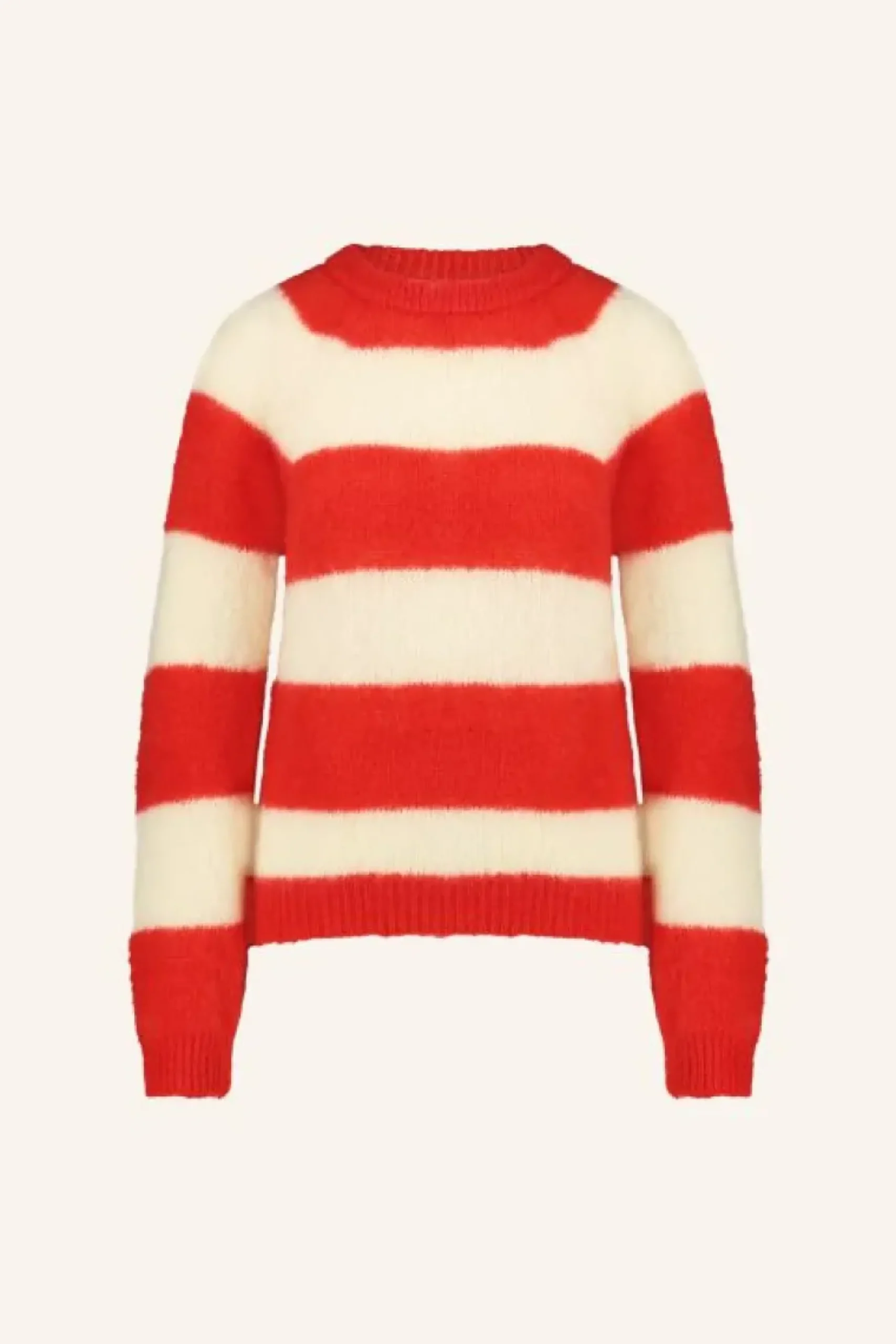 Truien*By bar sian stripe pullover | lipstick red stripe