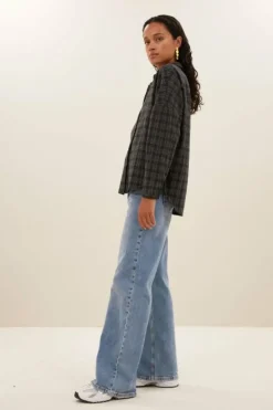 Blouses*By bar small check blouse | caramel
