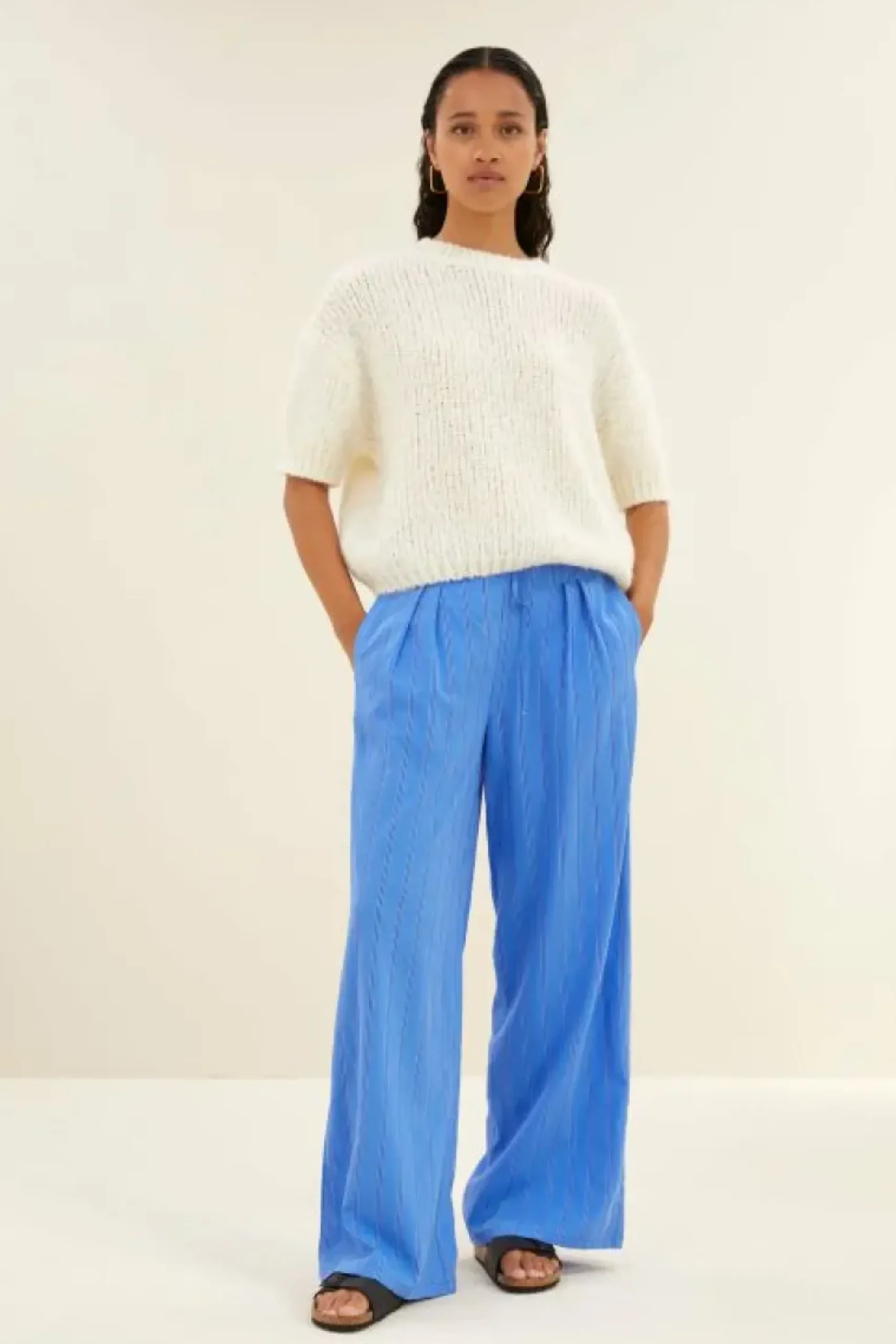 Broeken*By bar uma stripe pants | vivid blue stripe