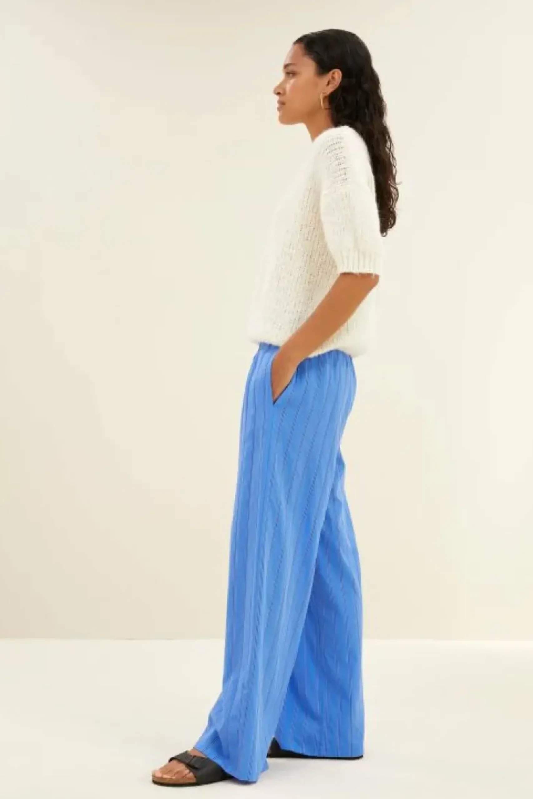 Broeken*By bar uma stripe pants | vivid blue stripe