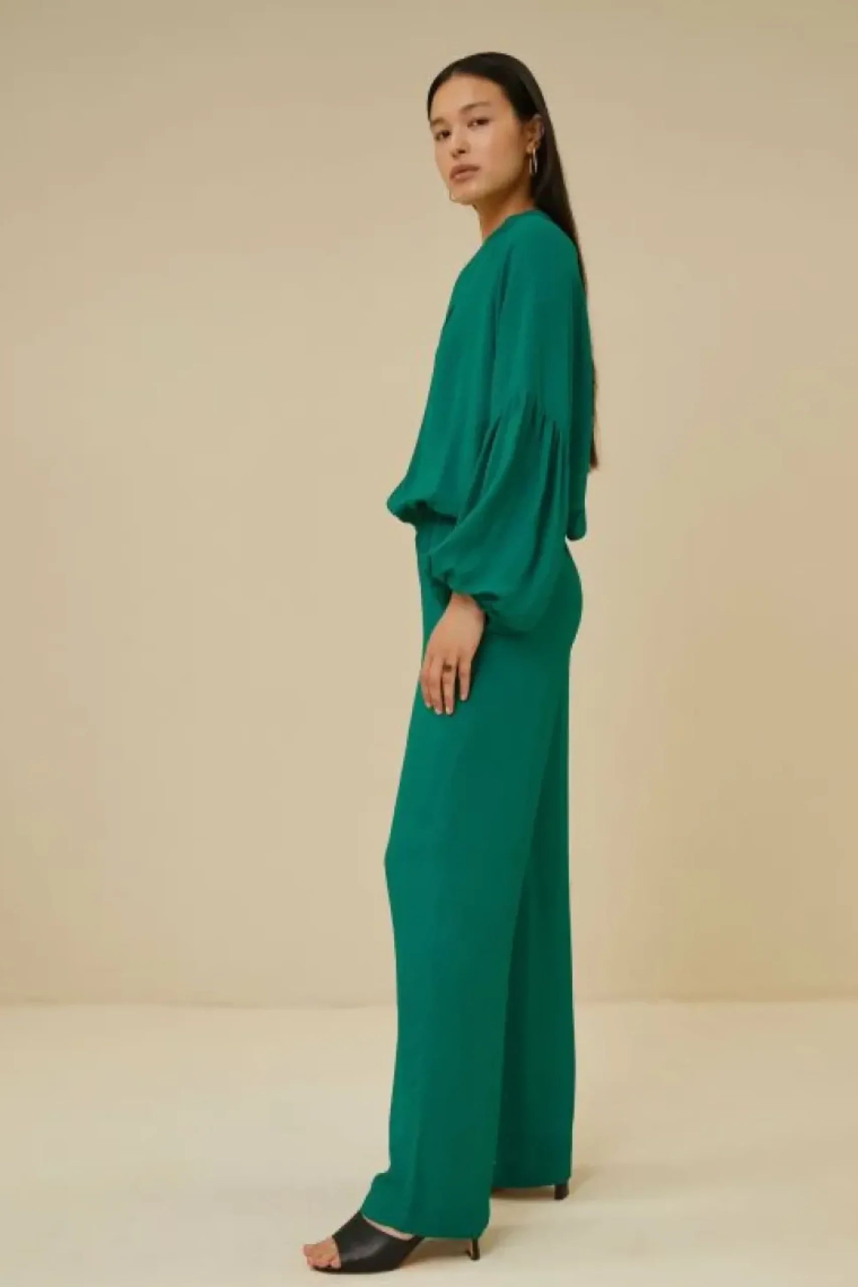 Blouses*By bar vienna satin stripe blouse | evergreen