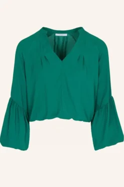 Blouses*By bar vienna satin stripe blouse | evergreen