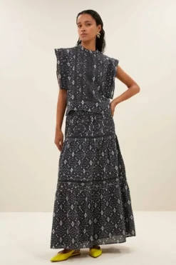 Blouses*By bar xena midnight ikat blouse | midnight ikat